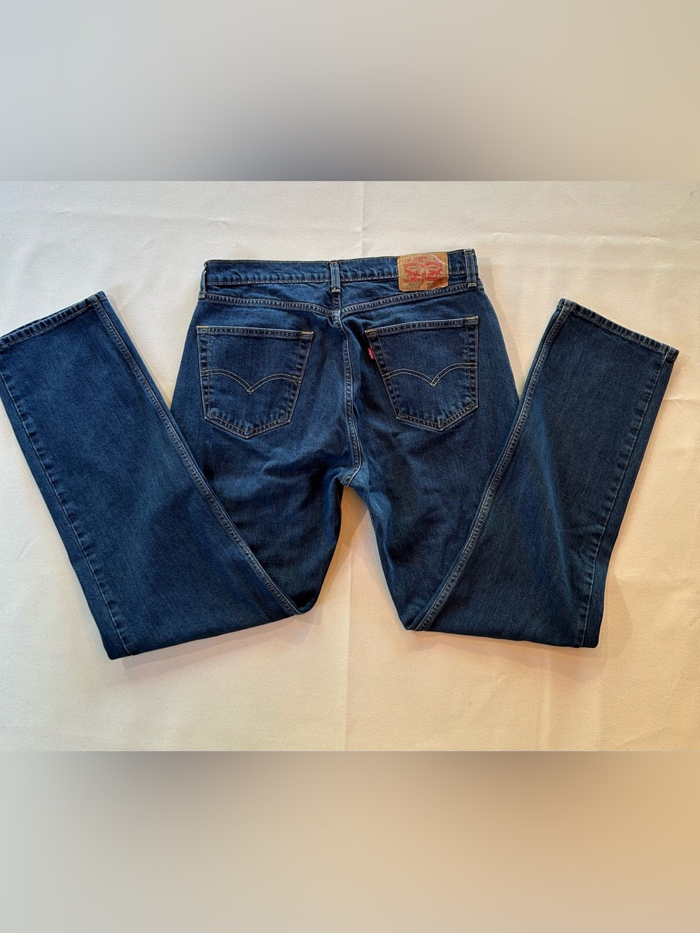 Levi's 505 Regular Fit Straight Leg Men's Blue Jeans 34x32 - Picture 3 of 10